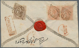 Indien: 1861 Small Ornamentic Envelope Used REGISTERED From Erinpoora To Umritsur, Franked On The Re - 1852 District De Scinde