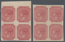 Indien: 1866 McQuorquodale West India Essay 4a., Top Marginal Block Of Four In Deep Lake On Gummed P - 1852 District De Scinde