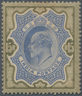 Indien: 1902-11 KEVII. 15r. Blue & Olive-brown, Mounted Mint With Large Part Original Gum, Lightly T - 1852 Sind Province