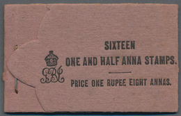 Indien: 1921 Booklet 1r8a. (with Blank Back Cover) Containing 16 KGV. 1½a. Chocolate (SG 163) In Pan - 1852 District De Scinde