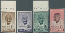 Indien: 1948 GANDHI Complete Set, Mint Never Hinged, 1½a. And 12a. Top Marginal, Two Very Small Stai - 1852 District De Scinde