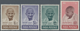 Indien: 1948, Mahatma Gandhi Complete Set To 10r. Mint Lightly Hinged (12a. Minor Ink Flaws On Gum), - 1852 Sind Province