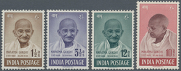 Indien: 1948, Mahatma Gandhi Complete Set To 10r. Mint Lightly Hinged (12a. Minor Ink Flaws On Gum), - 1852 Provinz Von Sind