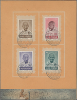 Indien: 1948, FDC, GANDHI, Cpl. Set Mounted On Leaves In A Special PRESENTATION FOLDER With First Da - 1852 Provincia De Sind