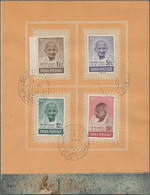 Indien: 1948, FDC, GANDHI, Cpl. Set To 10 R. Mounted On Leaves In A Special PRESENTATION FOLDER With - 1852 District De Scinde
