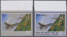 Indien: 1965, 5 R. VALOUR & SACRIFICE-1965 WAR With Very Scarce Variety "MISSING BLACK COLOUR (inscr - 1852 Sind Province