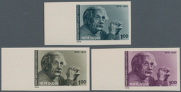 Indien: 1979, Einstein Centenary, 3 Colour Proofs In Sepia Purple And Gray Blue, Imperforate On Thic - 1852 Provincie Sind