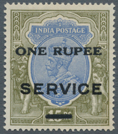 Indien - Dienstmarken: 1925 "ONE RUPEE" Trial Surcharge (as Type O14, But On One Line In Seriffed Le - Timbres De Service