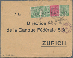 Indien - Feldpost: 1918 Registered And Censored Cover From Baghdad To Zurich, Switzerland Via Italy - Militaire Vrijstelling Van Portkosten