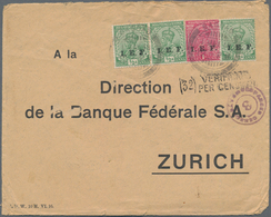 Indien - Feldpost: 1918 Registered And Censored Cover From Baghdad To Zurich, Switzerland Via Italy - Franchigia Militare