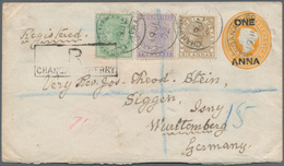 Indien - Ganzsachen: 1901-02: Two Postal Stationery Envelopes 1a. On 2a6p. Orange Used To Germany, W - Non Classés