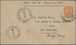 Indien - Flugpost: 1938 (July) INDIA - NEW HEBRIDES First Flight "All Up" Empire Airmail Cover, Fran - Poste Aérienne