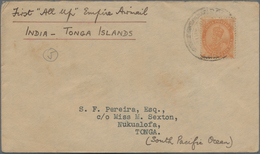 Indien - Flugpost: 1938 (July) INDIA - TONGA ISLANDS First Flight "All Up" Empire Airmail Cover, Fra - Luchtpost