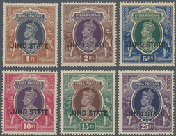 Indien - Konventionalstaaten: JIND: 1937/38, India KGVI Definitives With Opt. 'JIND STATE' Complete - Andere & Zonder Classificatie