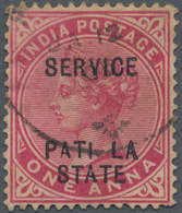 Indien - Konventionalstaaten: PATIALA-Officials 1902-03: QV 1a. Carmine Optd. "PATIALA/STATE" And "S - Autres & Non Classés