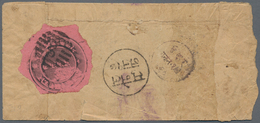 Indien - Feudalstaaten: INDORE 1889: ½a. Black On Pink Used On Back Of Native Indore Cover, Cancelle - Autres & Non Classés