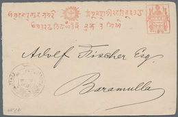 Indien - Feudalstaaten: JAMMU & KASHMIR-Postal Stationery 1883-87: Five Different Types Of The Posta - Autres & Non Classés