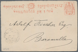 Indien - Feudalstaaten: JAMMU & KASHMIR-Postal Stationery 1883-87: Five Different Types Of The Posta - Other & Unclassified