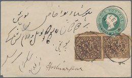 Indien - Feudalstaaten: 1888, JAMMU AND KASHMIR; Indian 1/2 Anna Stationery Envelope Uprated With Ve - Otros & Sin Clasificación