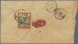 Iran: 1885-87, 18 Shahis Buff Orange And Black "OFFICIAL" Hs., Single On Cover Tied By "TEHERAN 30/7 - Irán