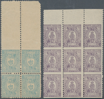 Iran: 1889, Two Blocks Of Four And Two Larger Blocks Showing Perforation Verieties And Part Imperfs, - Irán