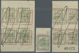 Iran: 1906, Unissued Stamp For Tabriz Two Imperf Blocks Of Four And Single Stamp 3 Ch. And 6 Ch. Tog - Irán