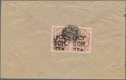 Iran: 1917, 3ch. On 10ch. Red/brown, Horizontal Pair On Reverse Of Cover Oblit. By Negative DALAKI P - Iran