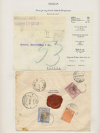Iran: 1926, OVERLAND MAIL : 1 Kr. Silver Violet Brown 10 Ch. Redviolet Redbrown And 12 Ch. Orange To - Iran