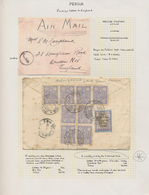 Iran: 1927, 1 Kr. Silver Violet Brown And Eight Stamps 2 Ch. Violet Blue Together On Envelope Tied B - Irán