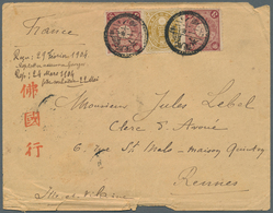 Japan: 1904. Envelope (faults) Addressed To France Bearing 'Koban' SG 118, 4s Bistre Mixed With 'Chr - Autres & Non Classés