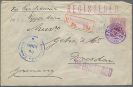 Japan: 1914/23, Three Foreign Mail Covers: To Germany (registered And Censored) Or Switzerland (2). - Sonstige & Ohne Zuordnung