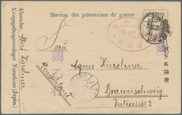 Lagerpost Tsingtau: Narashino, 1918/19, Camp-made Envelopes Types I (top Reduced), II, III. And A Ca - Chine (bureaux)