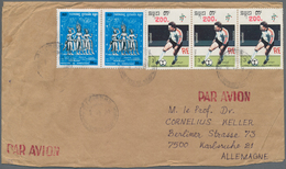 Kambodscha: 1990, 200 On 3r. "Football World Cup" Horizontal Strip Of Three In Combination With Four - Cambodge