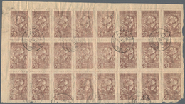 Korea-Nord: 1952/55, Female Partizan Li Su-Dok, Perforated, A Top Left Corner Margin Block Of 24 Can - Corée Du Nord