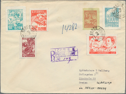 Korea-Nord: 1957, Reprints Of Elder Issues All Perforated Inc. 1953 3rd Anniversary 10 W., 40 W. Tie - Korea (Noord)