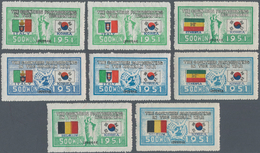 Korea-Süd: 1951/52, Flags Set, Inc. Italy I+II, Unused Mounted Mint First Mount LH (Michel Cat. 1300 - Korea, South