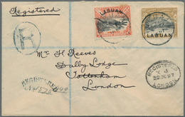 Labuan: 1897 Registered Cover To Tottenham, London Franked By 12c. Vermilion, LABUAN Ovpt At Top, An - Andere & Zonder Classificatie