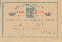 Macau: 1895, Stationery Card 2 A./10 R. Canc. "MACAU 23 FEV 95", Local Usage To Swiss Tourist. - Autres & Non Classés