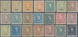 Macau: 1898/1900, King Carlos Set Inc. 1903/05 Supplement Vals. And Provisorio Ovpts, Unused No Gum - Autres & Non Classés