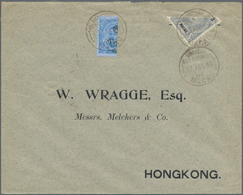Macau: 1910, Bisects Of Each 6 A./200 R. And 3 A. Grey Tied "MACAU 17 AGO 10" To Cover To Hong Kong - Andere & Zonder Classificatie