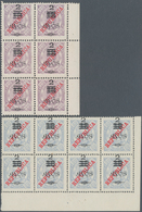 Macau: 1913, "Republica" Overprint, Ten Blocks Of 4, 6 And 8, Unused No Gum As Issued, Inc. 4 A./8A. - Altri & Non Classificati