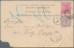 Malaiische Staaten - Straits Settlements: 1899, Mixed Franking Of Straits QV 3c. Carmine-rose And Ce - Straits Settlements