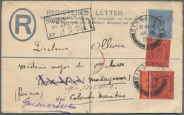 Malaiische Staaten - Straits Settlements: 1906, Registration Envelope KEVII 10 C. Uprated 4 C.(2 Inc - Straits Settlements