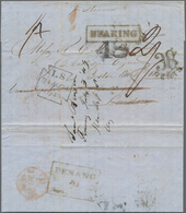 Malaiische Staaten - Penang: 1849, Stampless Folded Letter Addressed To Boston Written From Pinang D - Penang