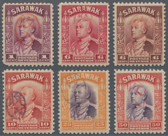 Malaiische Staaten - Sarawak: 1942 Jap. Occ. Receipt Stamps: Six Sir Charles Vyner Brooks Postage & - Sonstige & Ohne Zuordnung