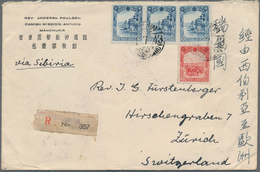 Mandschuko (Manchuko): 1939/43, Covers (4) To Switzerland (3 Inc. Registered, The Latter With Intere - 1932-45 Manciuria (Manciukuo)