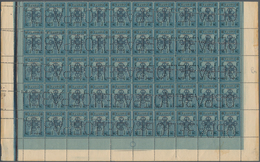 Mongolei: 1924 First Issue 10k., Top Half Sheet Of 50, Perf 13½, With Horizontal "ОБРАЗЕЦ" (Specimen - Mongolie