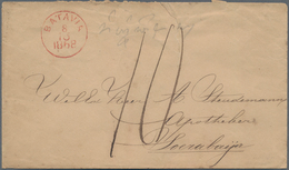 Niederländisch-Indien: 1868, "BATAVIA" Red Circle Postmark And Handwritten 10 C Cash Franked Note, B - Nederlands-Indië