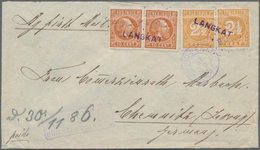 Niederländisch-Indien: 1886, 2 X 2 1/2 C Yellow Orange "numerals" And 2 X 10 C Brown Orange "Wilhelm - Niederländisch-Indien