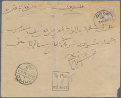 Palästina - Portomarken: 1924 (April 24): Cover From Akyab, Egypt Franked On Reverse With Pair Of 19 - Palestina